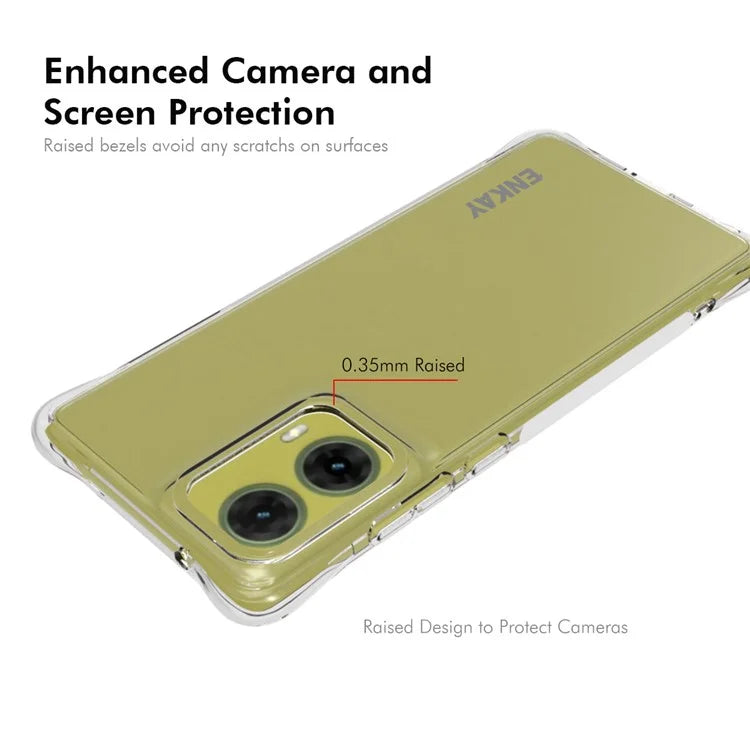 ENKAY HAT PRINCE For Motorola Moto G85 5G / S50 Neo 5G Case TPU Crystal Clear Phone Cover Corner Airbag Fall Protection