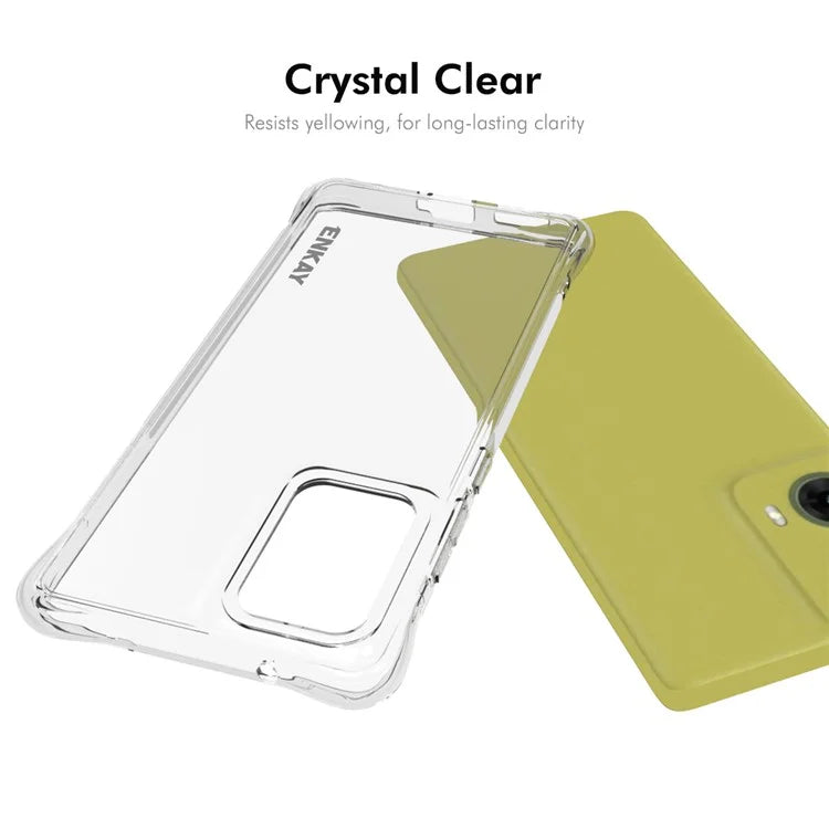 ENKAY HAT PRINCE For Motorola Moto G85 5G / S50 Neo 5G Case TPU Crystal Clear Phone Cover Corner Airbag Fall Protection