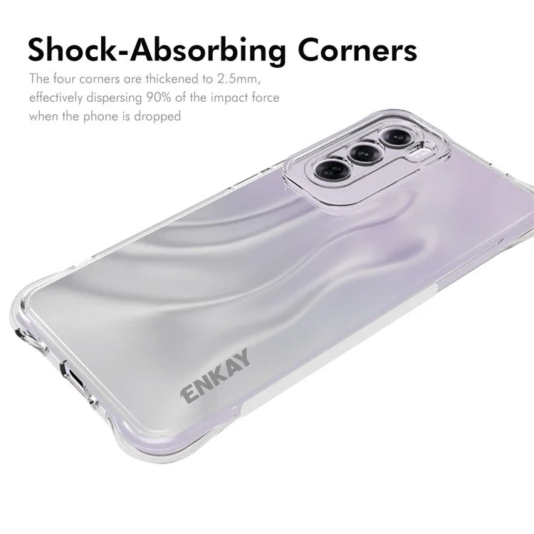 ENKAY HAT PRINCE For Oppo Reno12 Pro 5G (Global) Case TPU Corner Airbag Fall Protection Crystal Clear Phone Cover