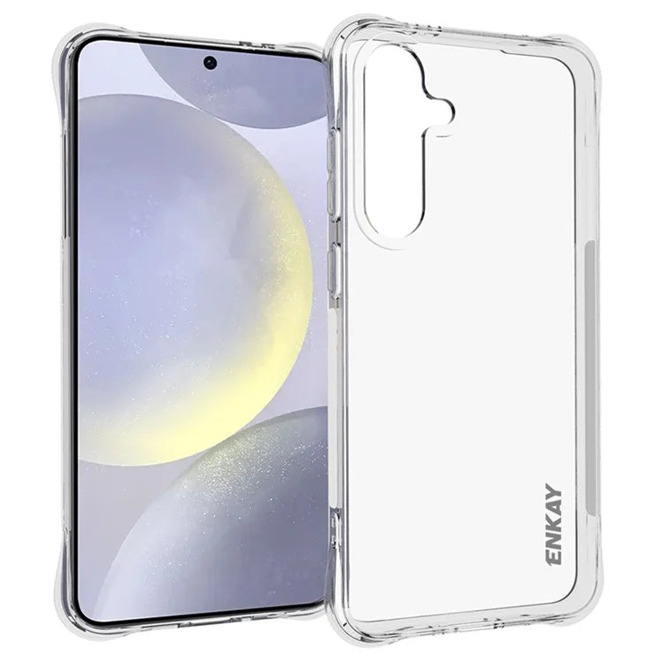 ENKAY HAT PRINCE For Samsung Galaxy S24 FE Crystal Clear Case TPU Phone Cover Corner Airbag Fall Protection