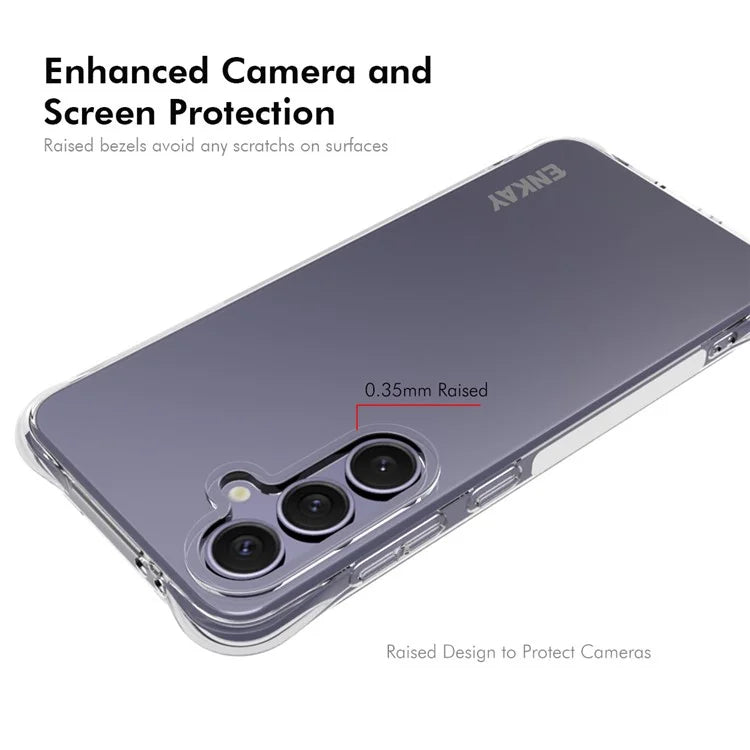 ENKAY HAT PRINCE For Samsung Galaxy S24 FE Crystal Clear Case TPU Phone Cover Corner Airbag Fall Protection