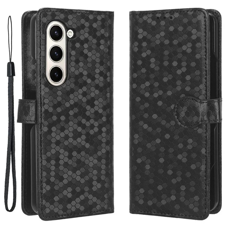 For Samsung Galaxy Z Fold6 5G Wallet Case Dot Pattern PU Leather Phone Cover
