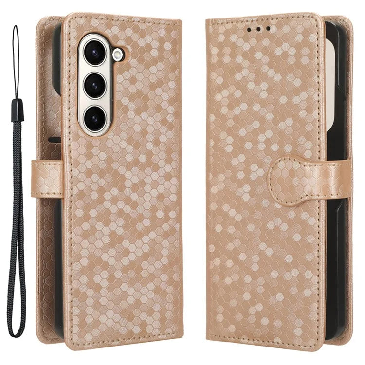 For Samsung Galaxy Z Fold6 5G Wallet Case Dot Pattern PU Leather Phone Cover