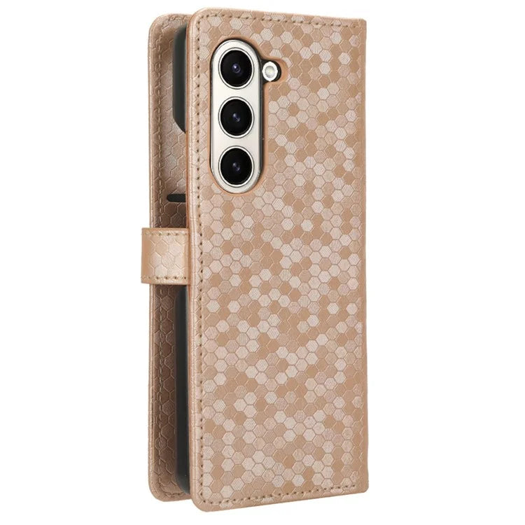 For Samsung Galaxy Z Fold6 5G Wallet Case Dot Pattern PU Leather Phone Cover