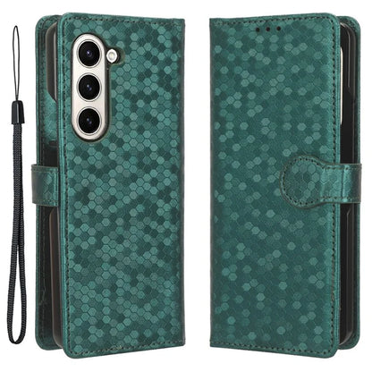 For Samsung Galaxy Z Fold6 5G Wallet Case Dot Pattern PU Leather Phone Cover