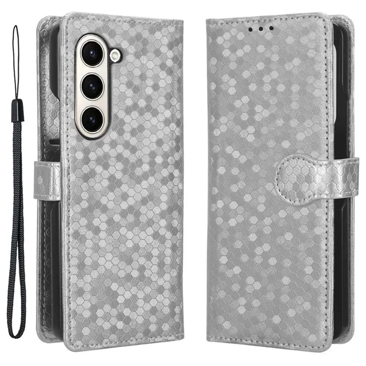 For Samsung Galaxy Z Fold6 5G Wallet Case Dot Pattern PU Leather Phone Cover