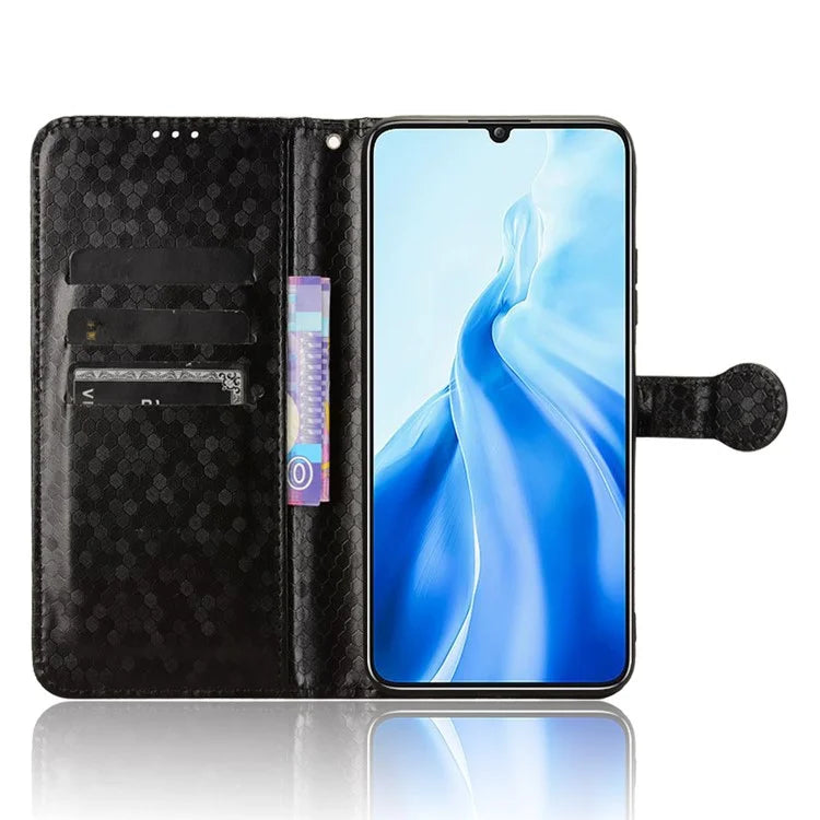For Oukitel C51 Wallet Case Dot Pattern Imprint PU Leather Phone Cover