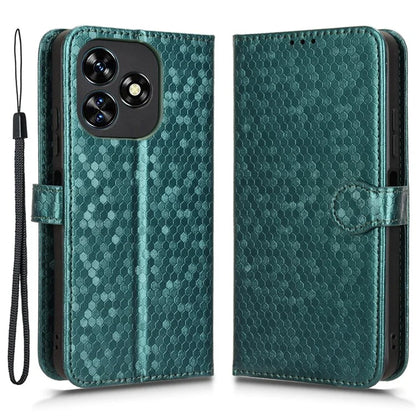 For Oukitel C51 Wallet Case Dot Pattern Imprint PU Leather Phone Cover