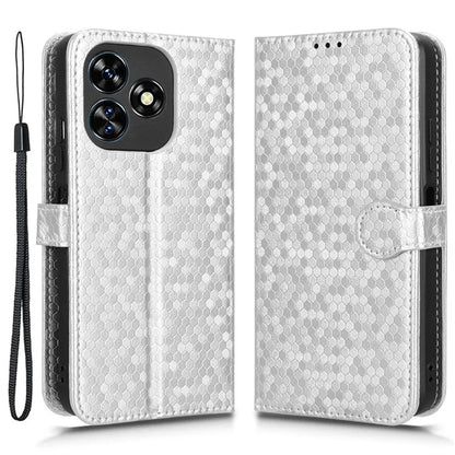 For Oukitel C51 Wallet Case Dot Pattern Imprint PU Leather Phone Cover