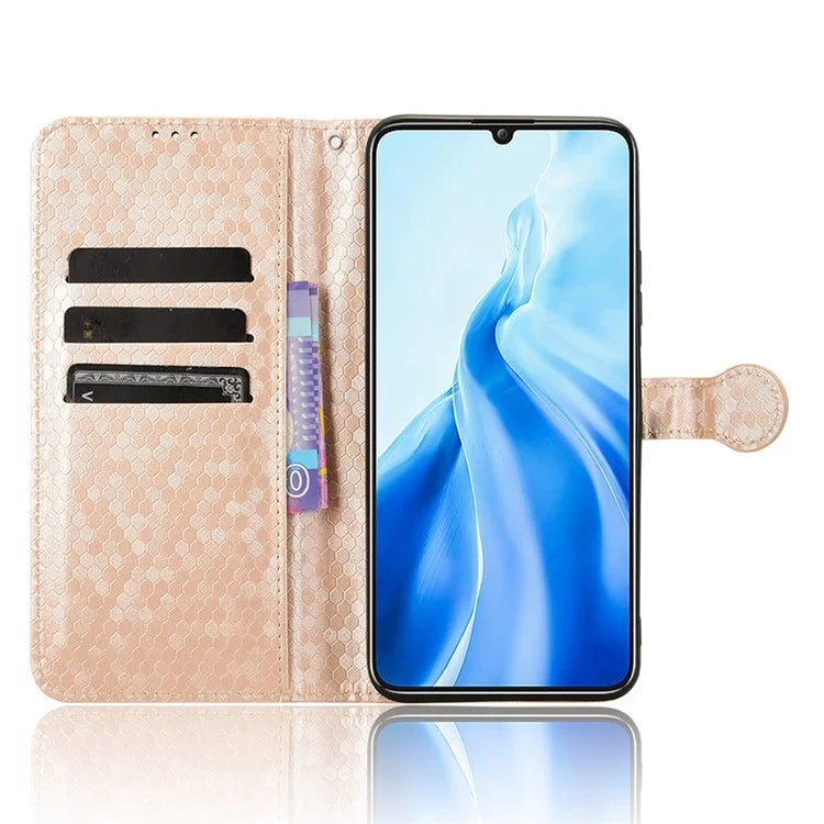 For Oukitel C51 Wallet Case Dot Pattern Imprint PU Leather Phone Cover