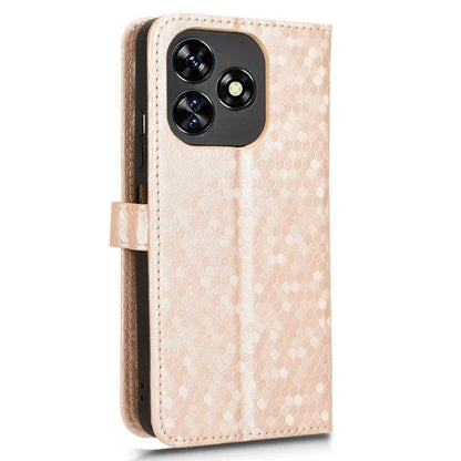 For Oukitel C51 Wallet Case Dot Pattern Imprint PU Leather Phone Cover
