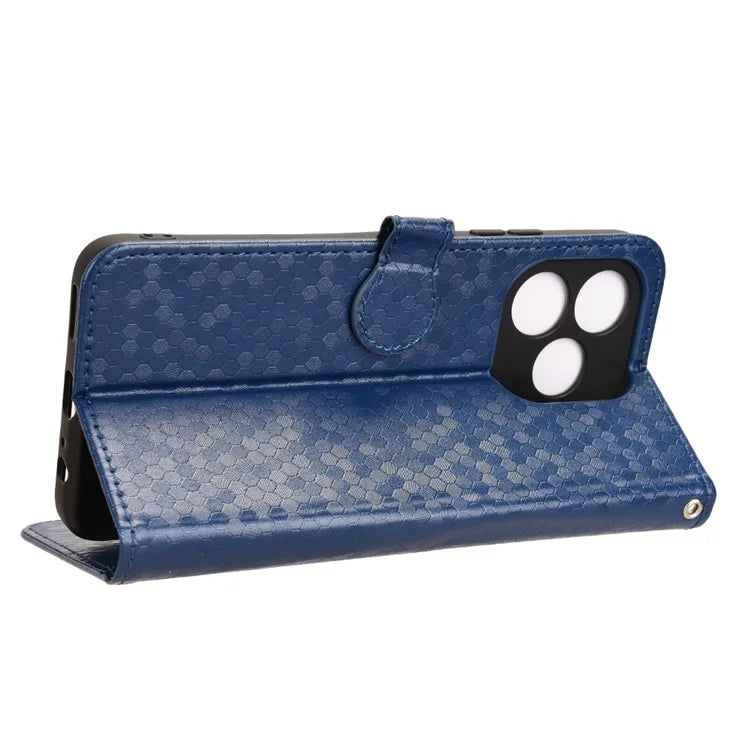 For Oukitel C51 Wallet Case Dot Pattern Imprint PU Leather Phone Cover