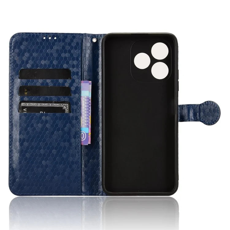 For Oukitel C51 Wallet Case Dot Pattern Imprint PU Leather Phone Cover