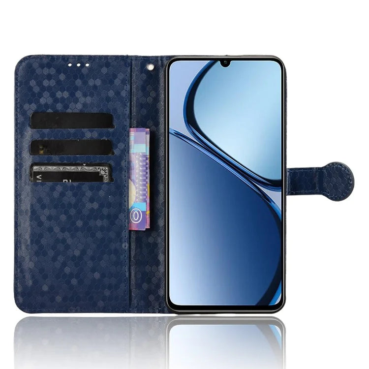 For Realme C61 4G / C63 4G Case Dot Pattern Imprint PU Leather Wallet Phone Cover