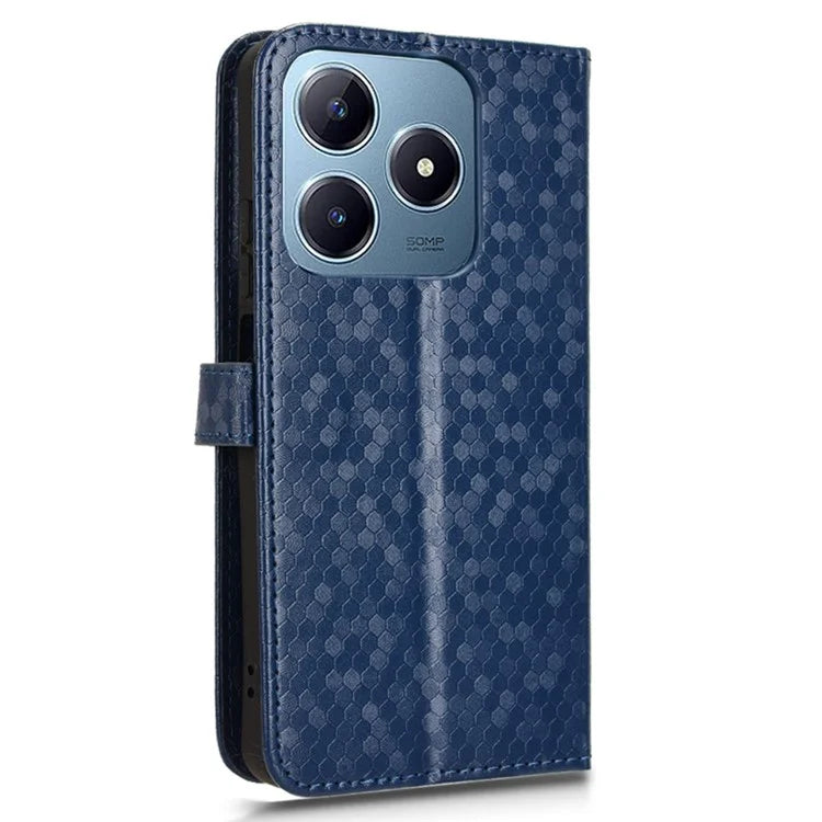 For Realme C61 4G / C63 4G Case Dot Pattern Imprint PU Leather Wallet Phone Cover