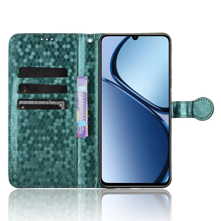 For Realme C61 4G / C63 4G Case Dot Pattern Imprint PU Leather Wallet Phone Cover