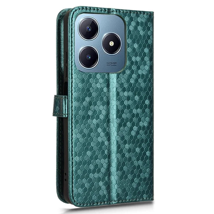 For Realme C61 4G / C63 4G Case Dot Pattern Imprint PU Leather Wallet Phone Cover
