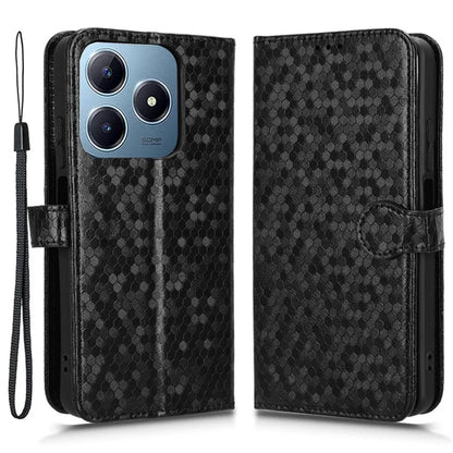For Realme C61 4G / C63 4G Case Dot Pattern Imprint PU Leather Wallet Phone Cover