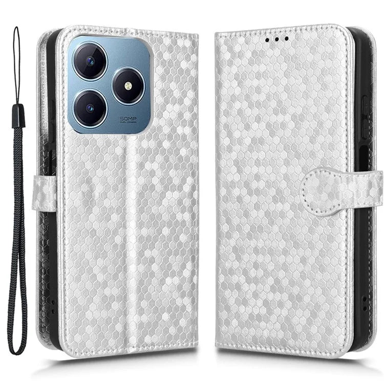 For Realme C61 4G / C63 4G Case Dot Pattern Imprint PU Leather Wallet Phone Cover