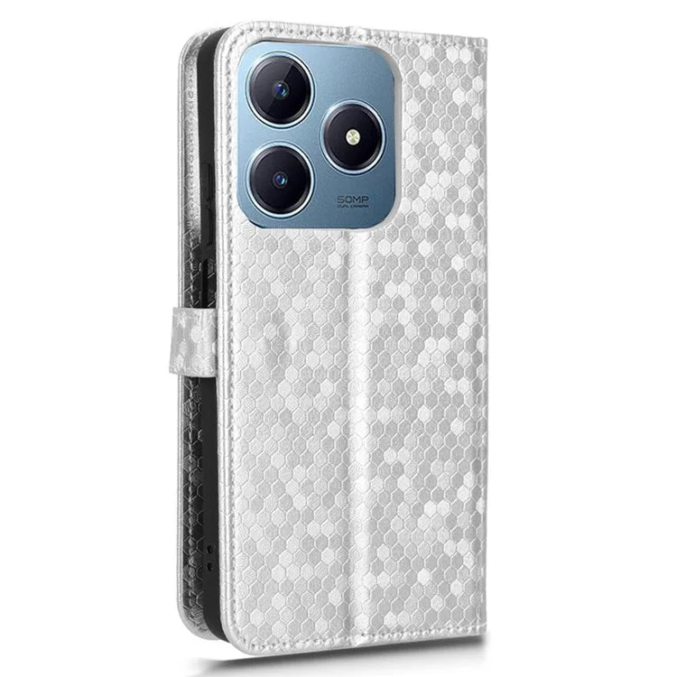 For Realme C61 4G / C63 4G Case Dot Pattern Imprint PU Leather Wallet Phone Cover