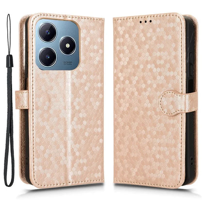 For Realme C61 4G / C63 4G Case Dot Pattern Imprint PU Leather Wallet Phone Cover