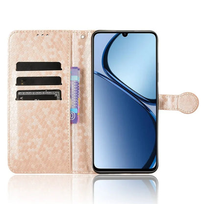For Realme C61 4G / C63 4G Case Dot Pattern Imprint PU Leather Wallet Phone Cover