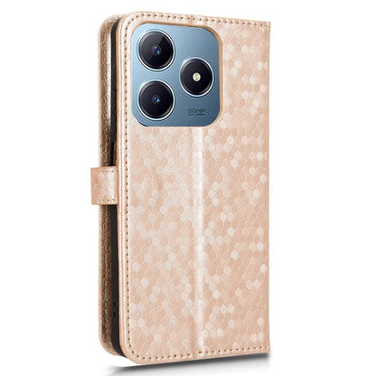 For Realme C61 4G / C63 4G Case Dot Pattern Imprint PU Leather Wallet Phone Cover