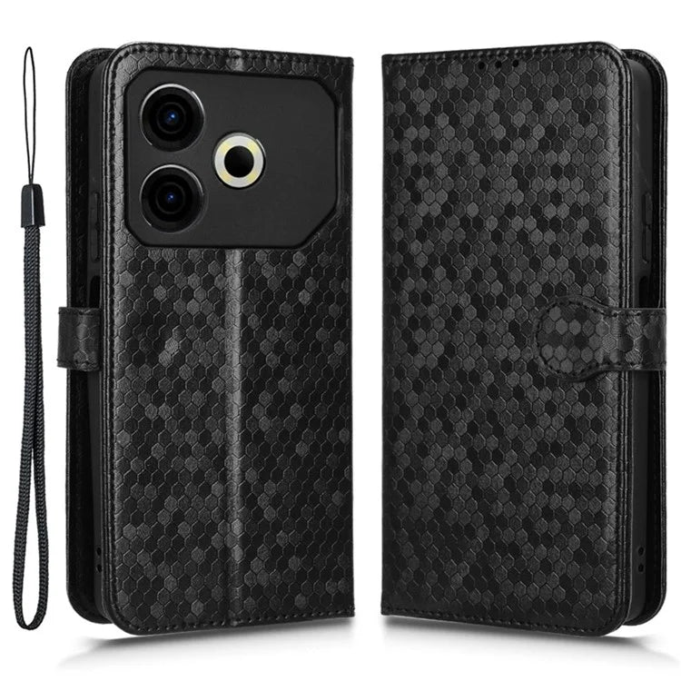 For TECNO Pova 6 Neo Case PU Leather Wallet Phone Cover with Dot Pattern Imprint