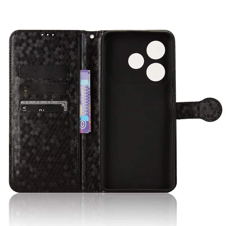 For TECNO Pova 6 Neo Case PU Leather Wallet Phone Cover with Dot Pattern Imprint