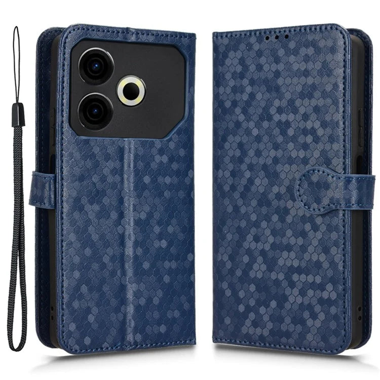 For TECNO Pova 6 Neo Case PU Leather Wallet Phone Cover with Dot Pattern Imprint