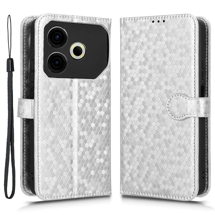 For TECNO Pova 6 Neo Case PU Leather Wallet Phone Cover with Dot Pattern Imprint