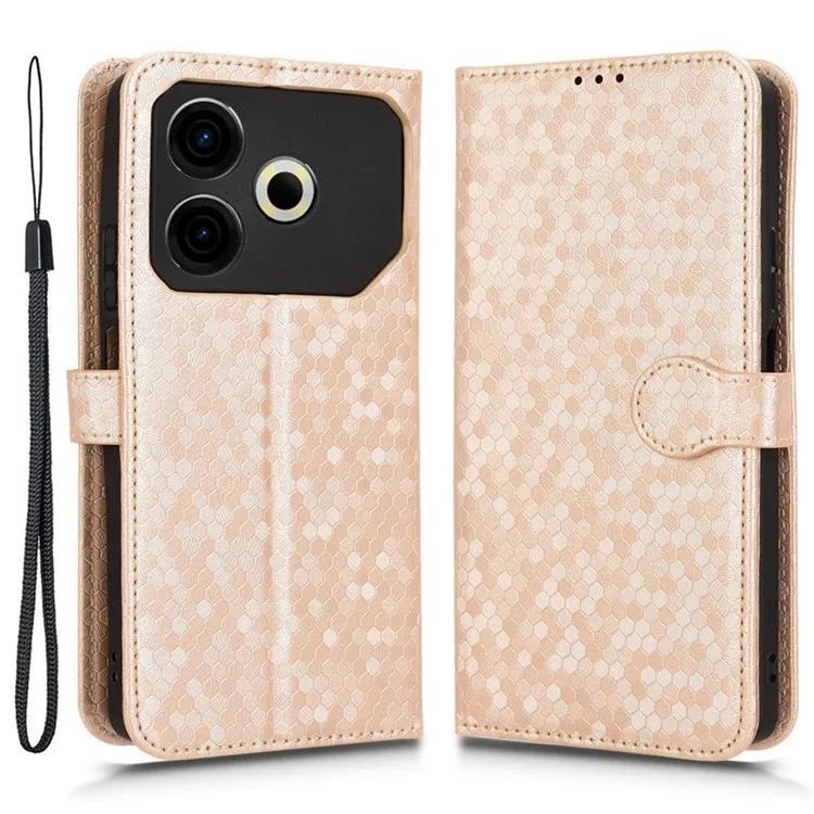 For TECNO Pova 6 Neo Case PU Leather Wallet Phone Cover with Dot Pattern Imprint