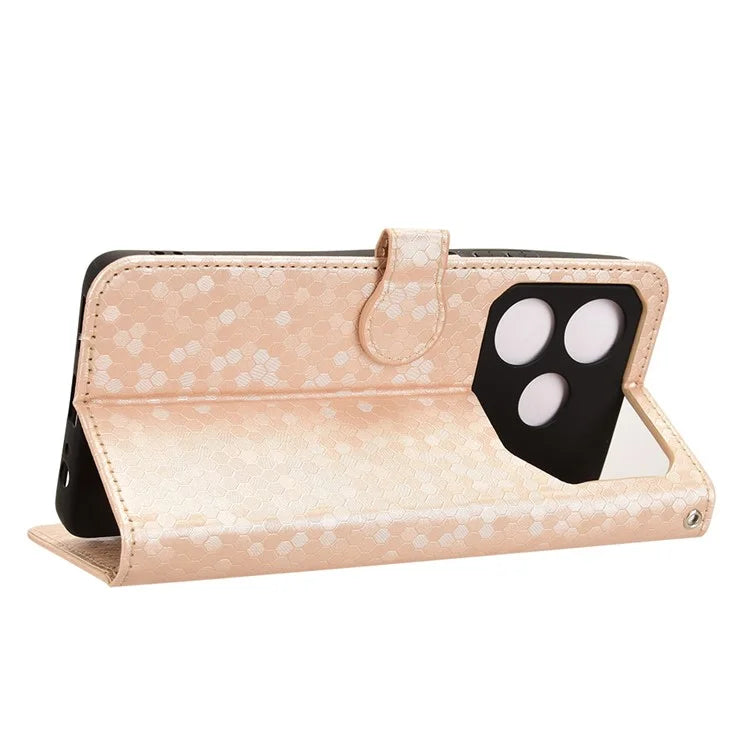 For TECNO Pova 6 Neo Case PU Leather Wallet Phone Cover with Dot Pattern Imprint