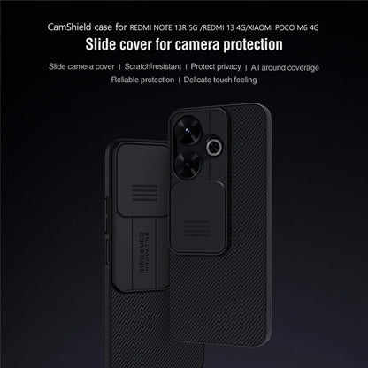 NILLKIN Camshield for Xiaomi Redmi 13 5G / 13 4G / Note 13R 5G / Poco M6 4G PC Phone Case with Slide Camera Cover