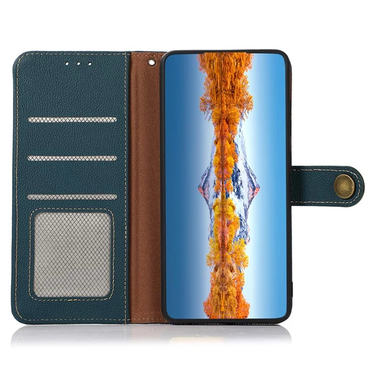 KHAZNEH For Xiaomi Redmi 13 5G / 13 4G Case Genuine Cow Leather Wallet Phone Cover