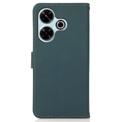 KHAZNEH For Xiaomi Redmi 13 5G / 13 4G Case Genuine Cow Leather Wallet Phone Cover