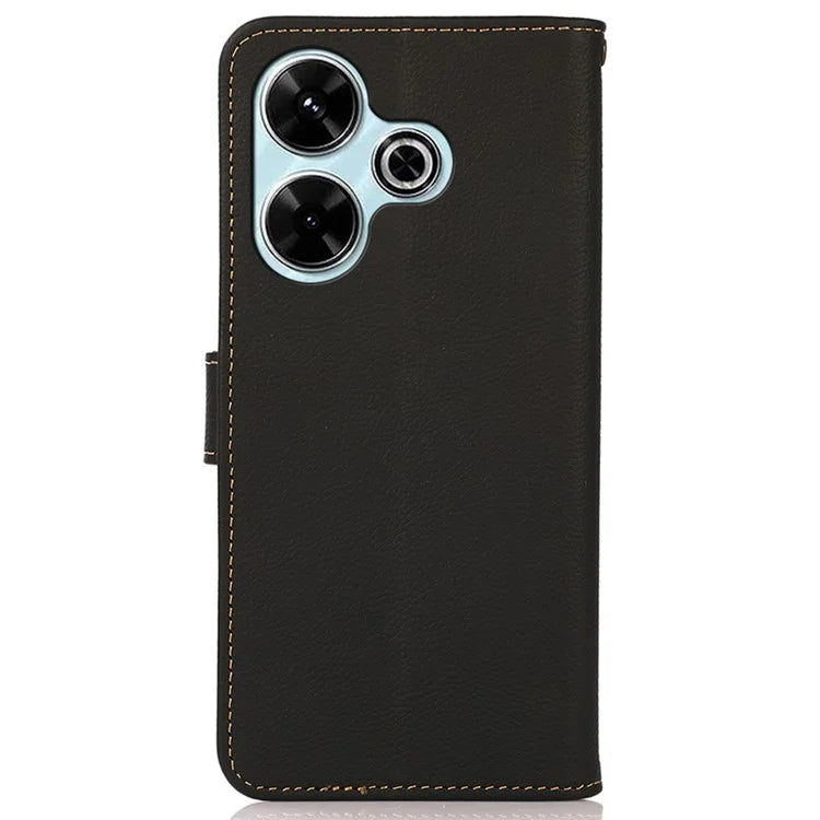 KHAZNEH For Xiaomi Redmi 13 5G / 13 4G Case Genuine Cow Leather Wallet Phone Cover