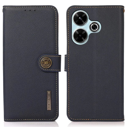 KHAZNEH For Xiaomi Redmi 13 5G / 13 4G Case Genuine Cow Leather Wallet Phone Cover