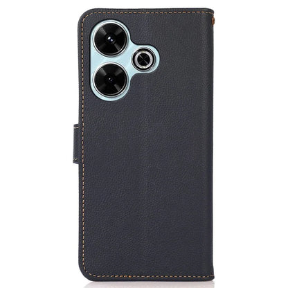 KHAZNEH For Xiaomi Redmi 13 5G / 13 4G Case Genuine Cow Leather Wallet Phone Cover