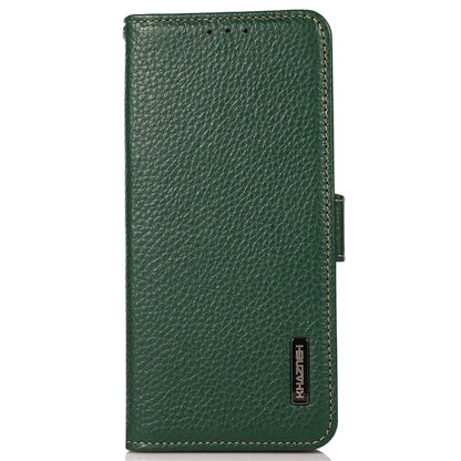 KHAZNEH For Xiaomi Redmi 13 5G / 13 4G Case RFID Blocking Genuine Cow Leather Flip Phone Cover