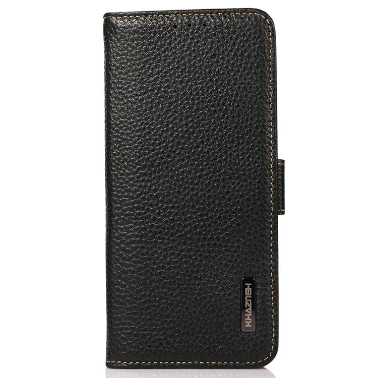 KHAZNEH For Xiaomi Redmi 13 5G / 13 4G Case RFID Blocking Genuine Cow Leather Flip Phone Cover