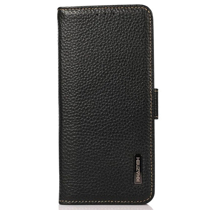 KHAZNEH For Xiaomi Redmi 13 5G / 13 4G Case RFID Blocking Genuine Cow Leather Flip Phone Cover