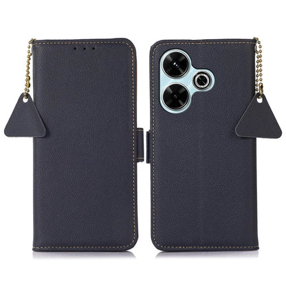 TJ For Xiaomi Redmi 13 5G / 13 4G Case Genuine Cow Leather Stand Phone Cover