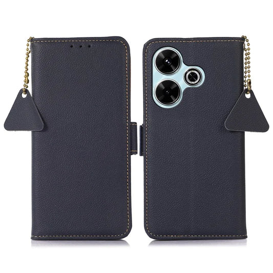 TJ For Xiaomi Redmi 13 5G / 13 4G Case Genuine Cow Leather Stand Phone Cover