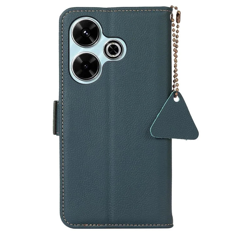 TJ For Xiaomi Redmi 13 5G / 13 4G Case Genuine Cow Leather Stand Phone Cover