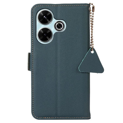 TJ For Xiaomi Redmi 13 5G / 13 4G Case Genuine Cow Leather Stand Phone Cover