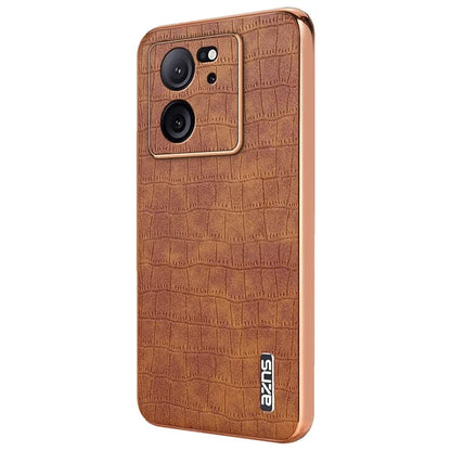 AZNS For Xiaomi Redmi K60 Ultra / 13T / 13T Pro Case Crocodile Texture Electroplating PU+TPU Phone Cover