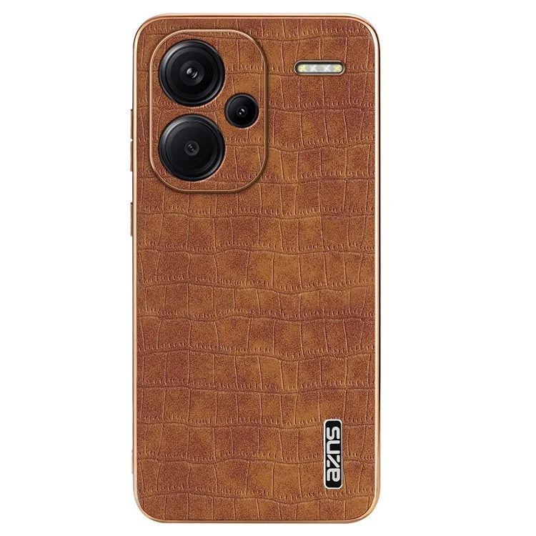 AZNS For Xiaomi Redmi Note 13 Pro+ 5G Electroplating Case Textured PU+TPU Phone Cover