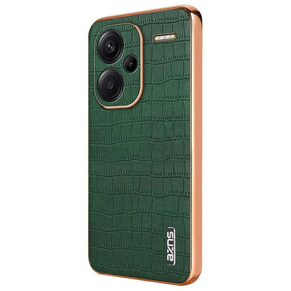 AZNS For Xiaomi Redmi Note 13 Pro+ 5G Electroplating Case Textured PU+TPU Phone Cover