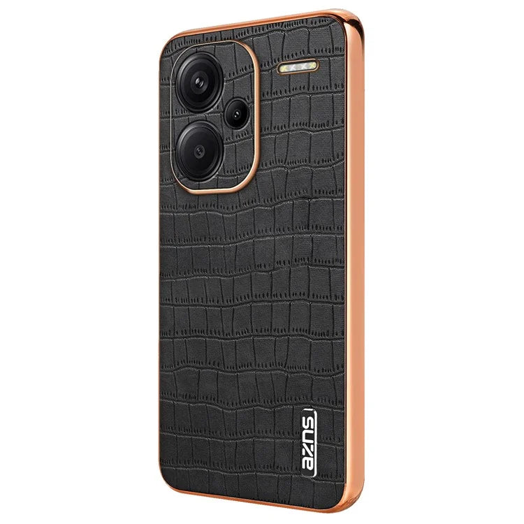 AZNS For Xiaomi Redmi Note 13 Pro+ 5G Electroplating Case Textured PU+TPU Phone Cover